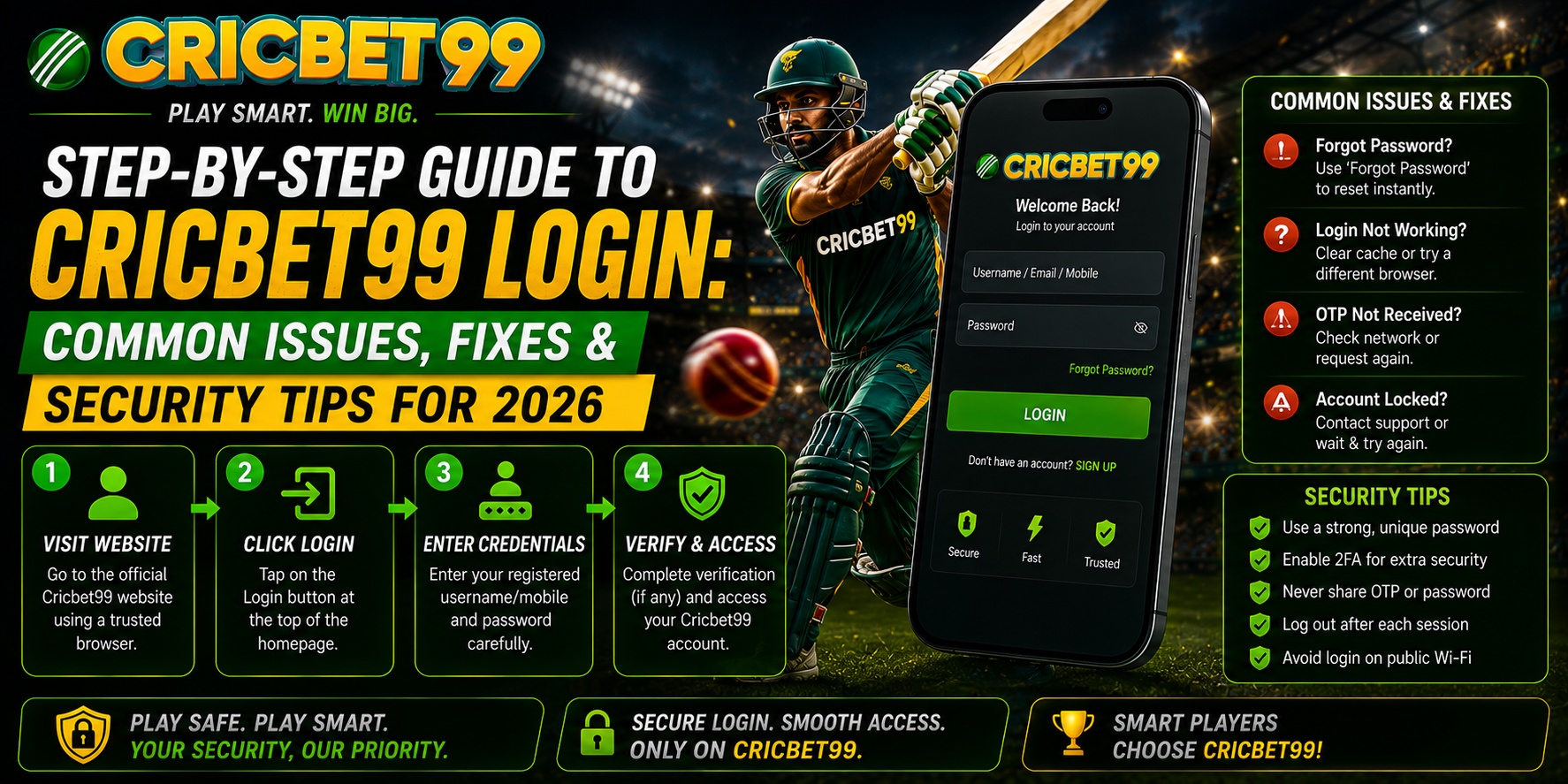 Step-by-Step Guide to Cricbet99 Login: Common Issues, Fixes & Security Tips for 2026
