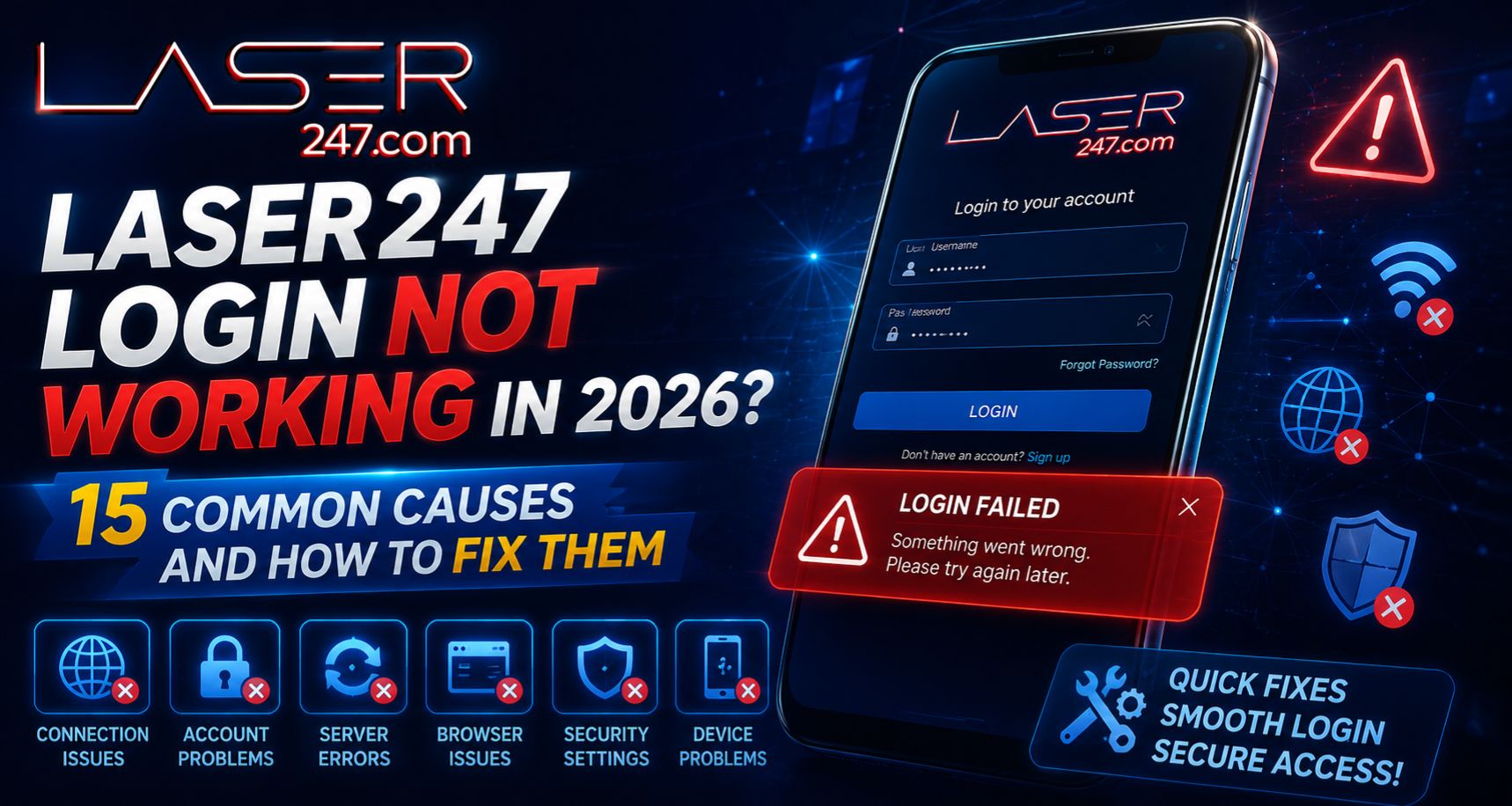Laser247 Login Not Working ? 15 Common Causes and How to Fix Them