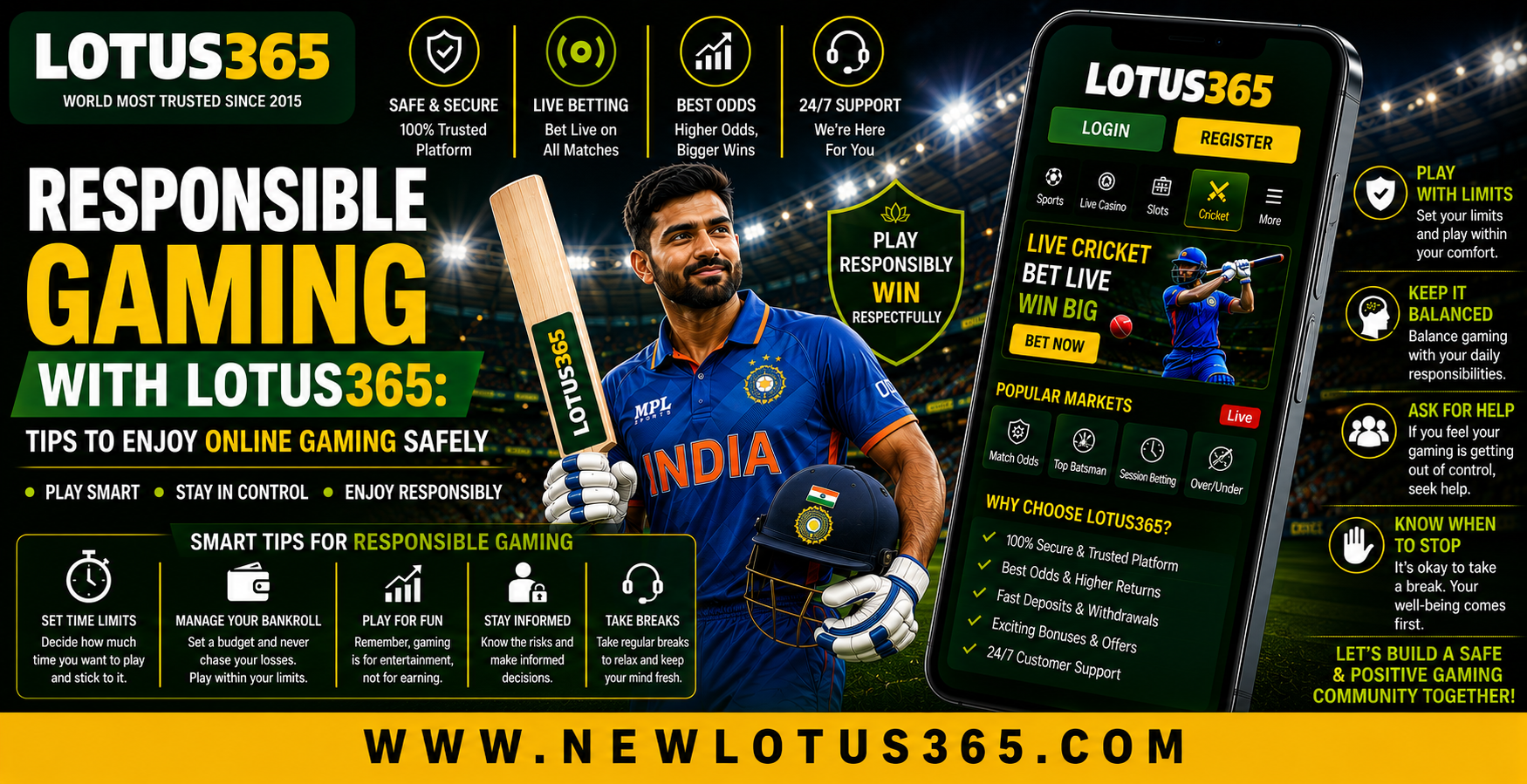 Responsible Gaming with Lotus365: Tips to Enjoy Online Gaming Safely