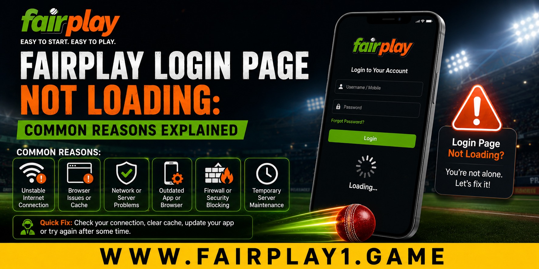 Fairplay Login Page Not Loading: Common Reasons Explained
