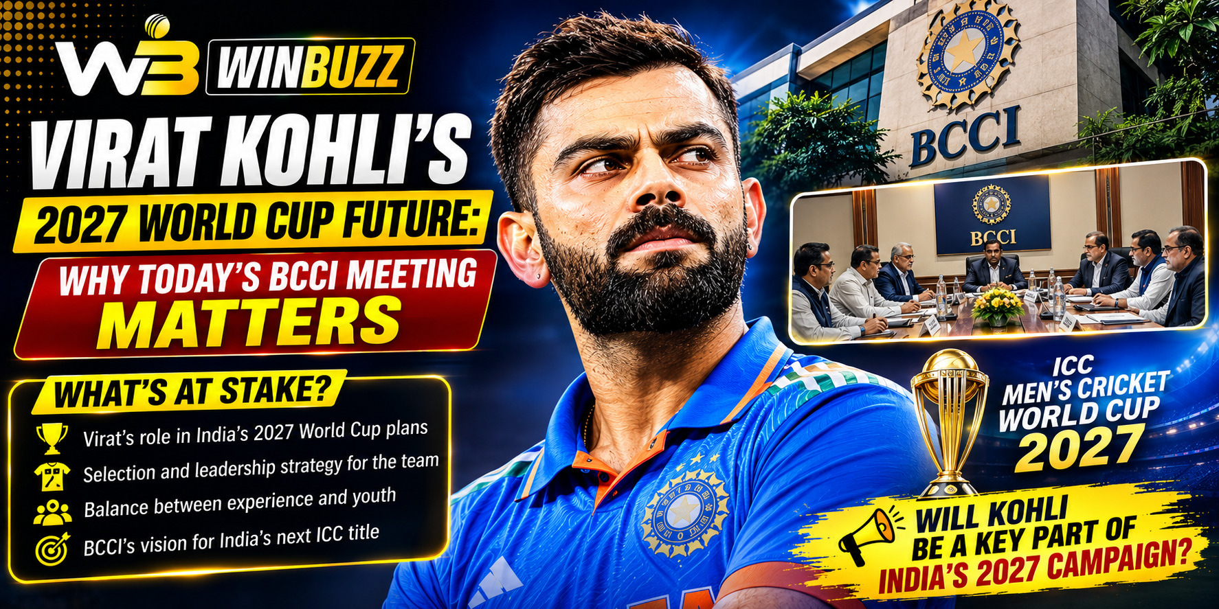 Virat Kohli’s 2027 World Cup Future: Why Today’s BCCI Meeting Matters
