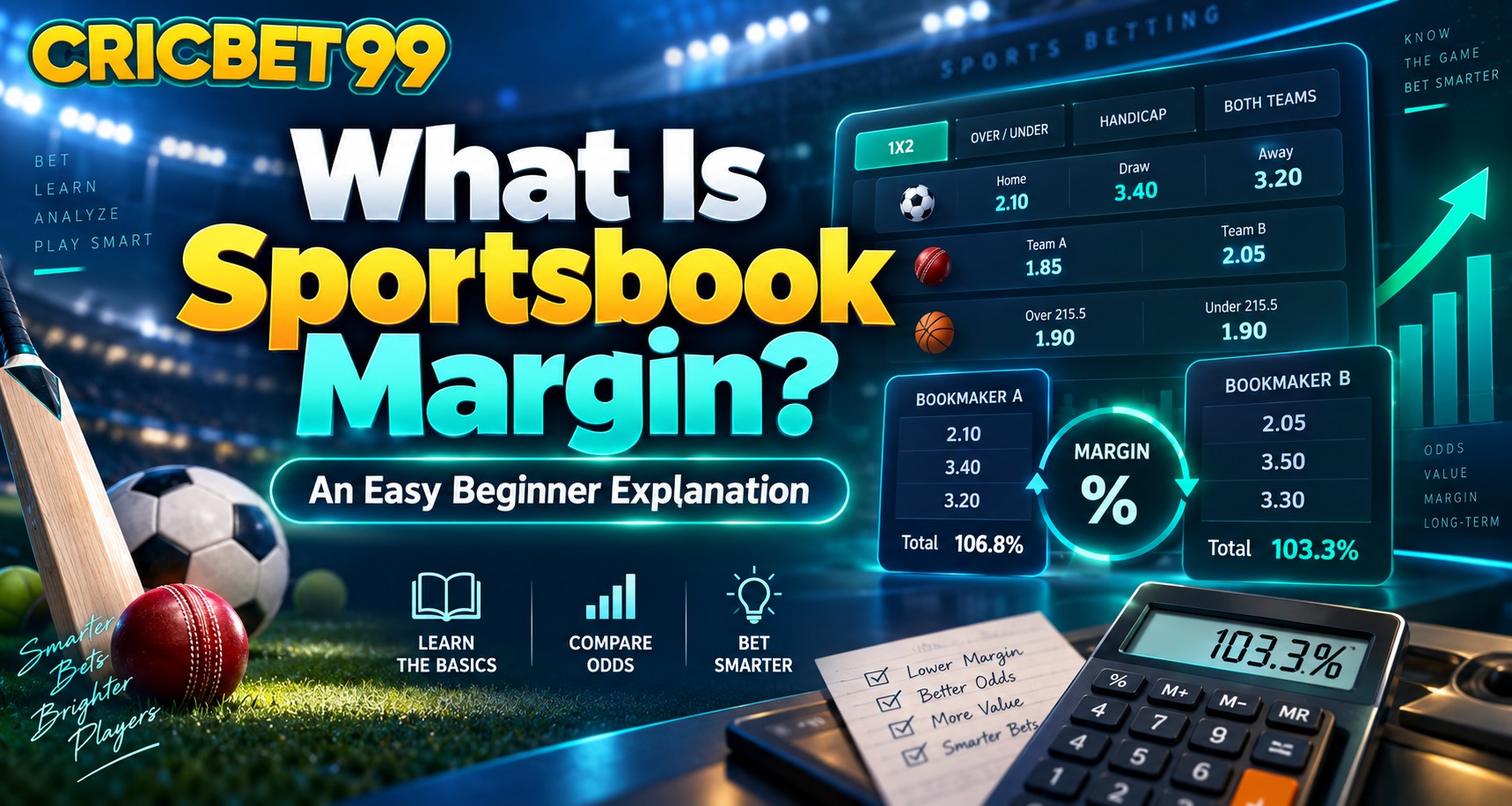 Cricbet99: What Is Sportsbook Margin? An Easy Beginner Explanation