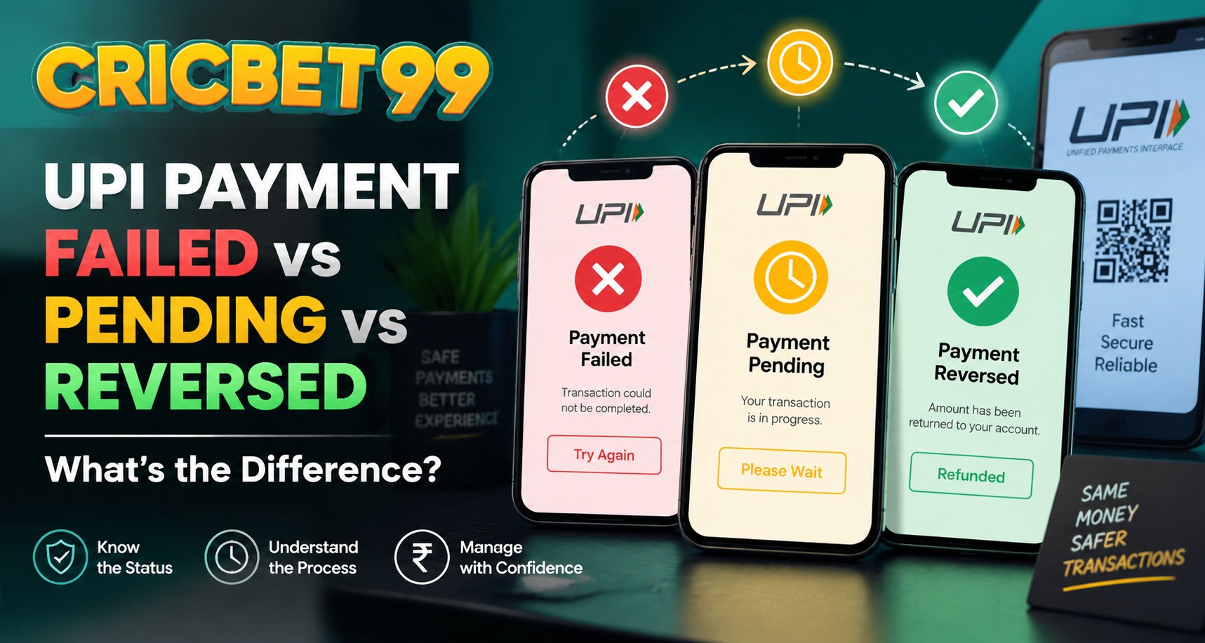 Cricbet99: UPI Payment Failed vs Pending vs Reversed | What's the Difference?