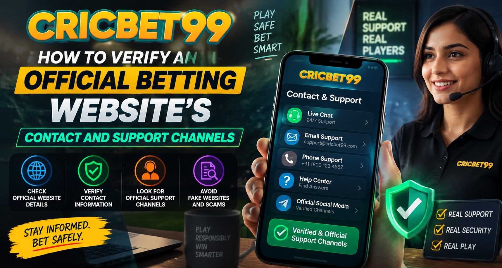 How to Verify an Official Betting Website's Contact and Support Channels | Cricbet99