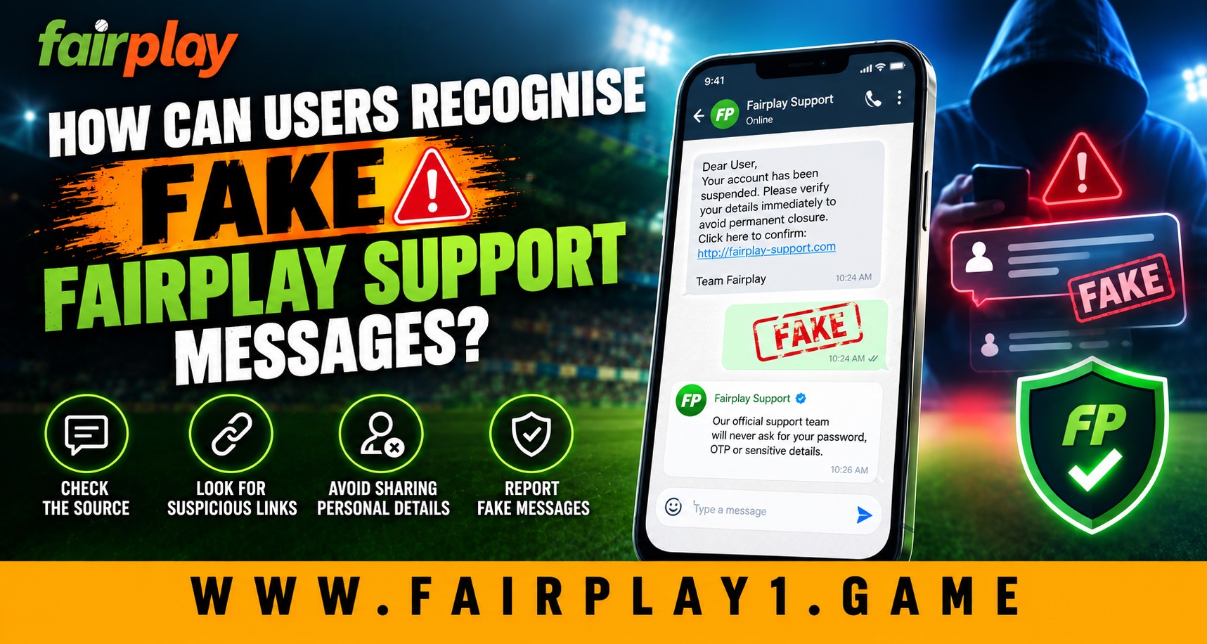 How Can Users Recognise Fake Fairplay Support Messages?